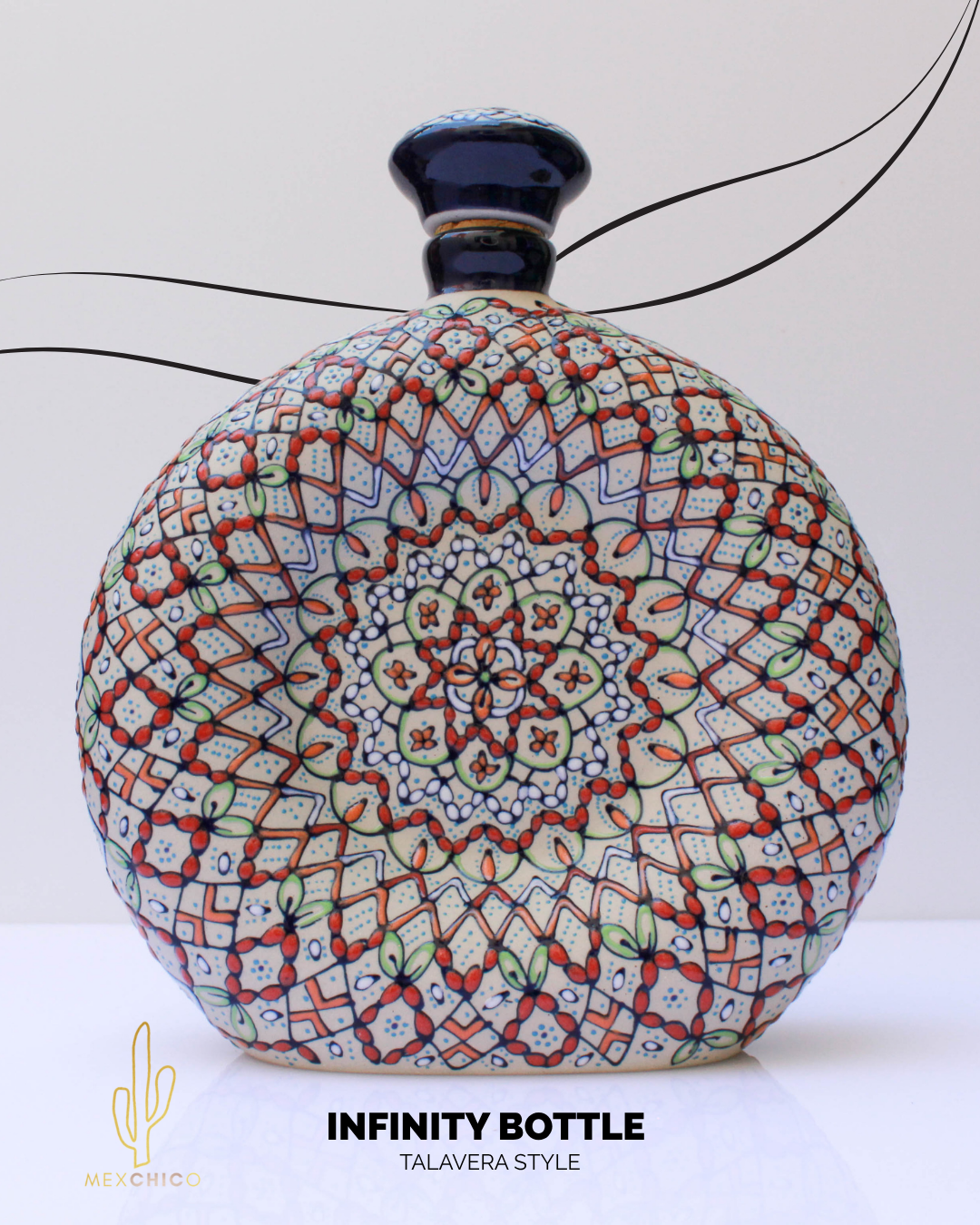 red infinity bottle talavera